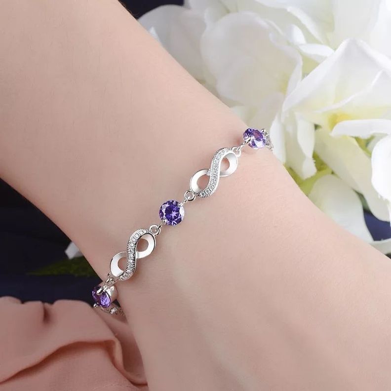 Pulsera Infinito Amatista Plata 925-1