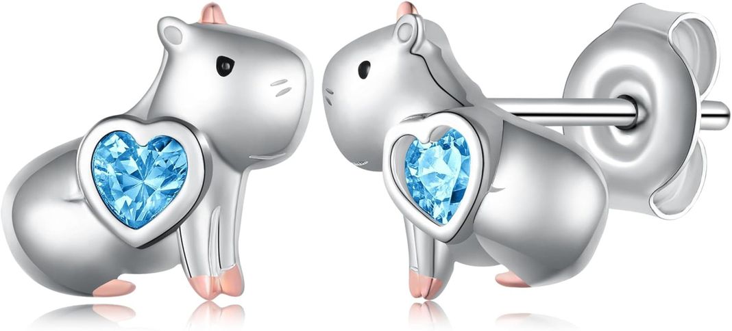 Aros plata 925 capibara mujer joya