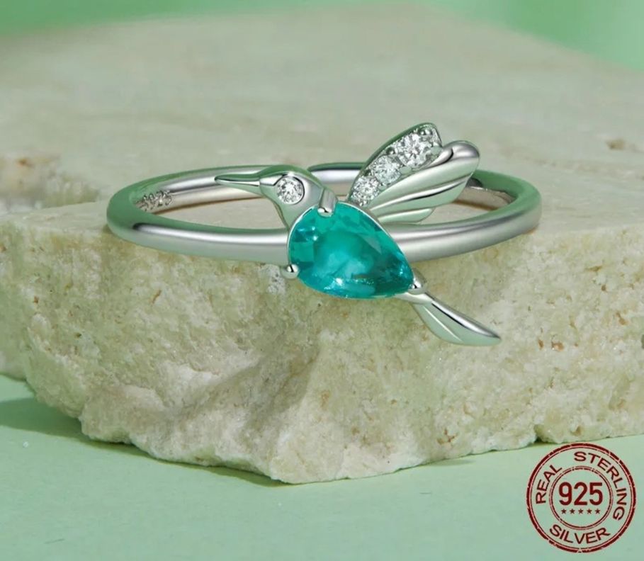 Anillo Colibrí Ajustable Plata 925-1