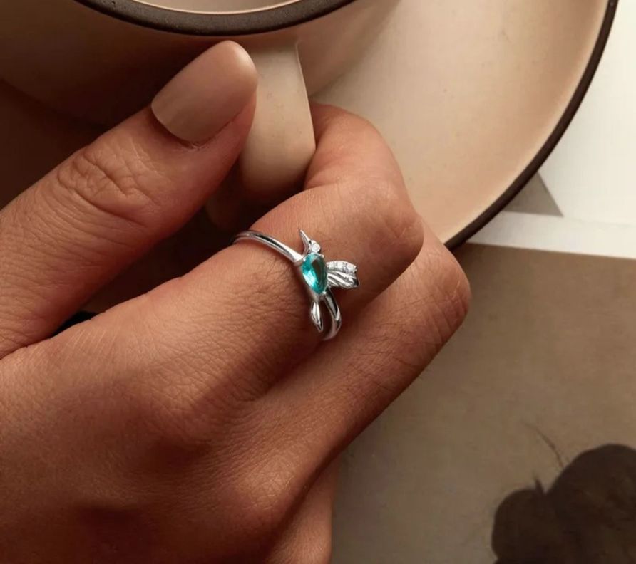 Anillo Colibrí Ajustable Plata 925-2