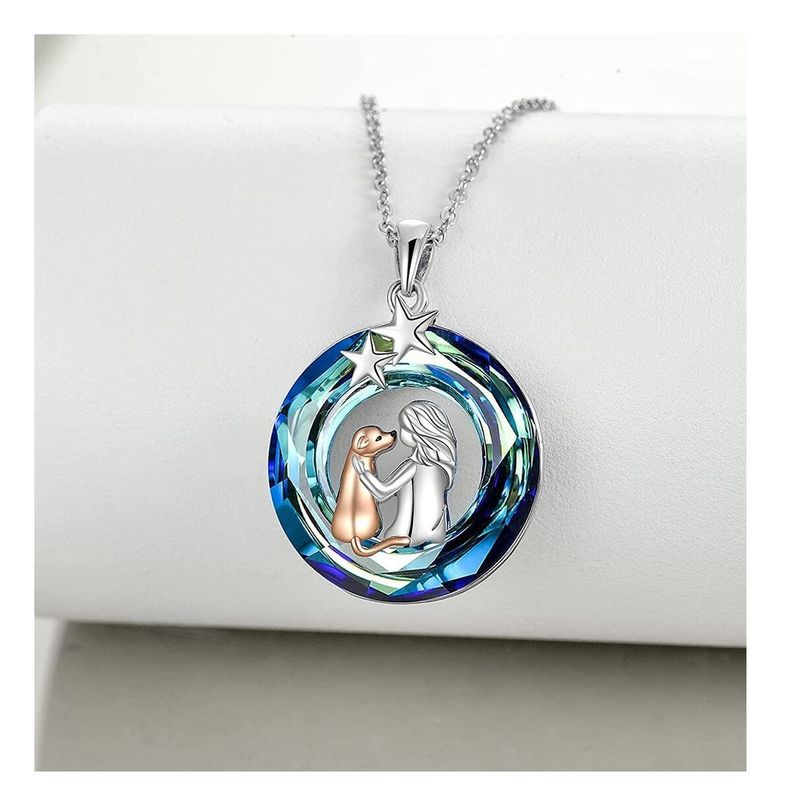 Collar Plata 925 Perro Mujer cristal-1
