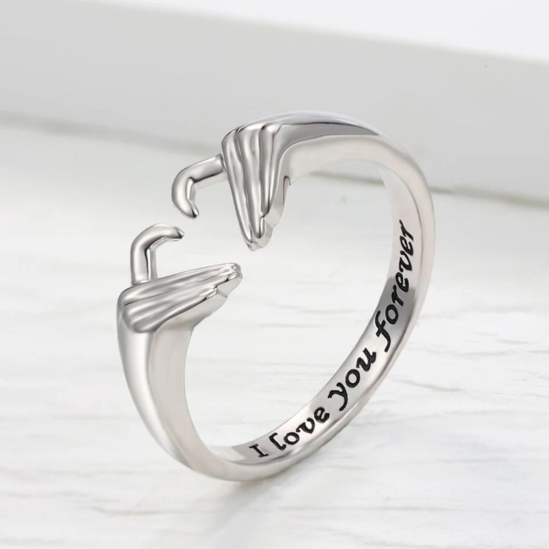 Anillo Corazón Te Amo Ajustable Plata 925-1