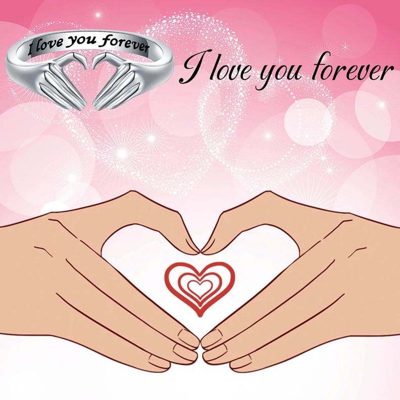 Anillo Corazón Te Amo Ajustable Plata 925-2