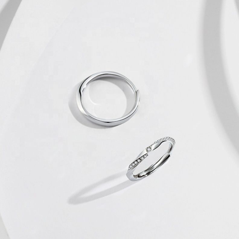 Anillos Pareja Ajustables Ilusiones Plata 925-2