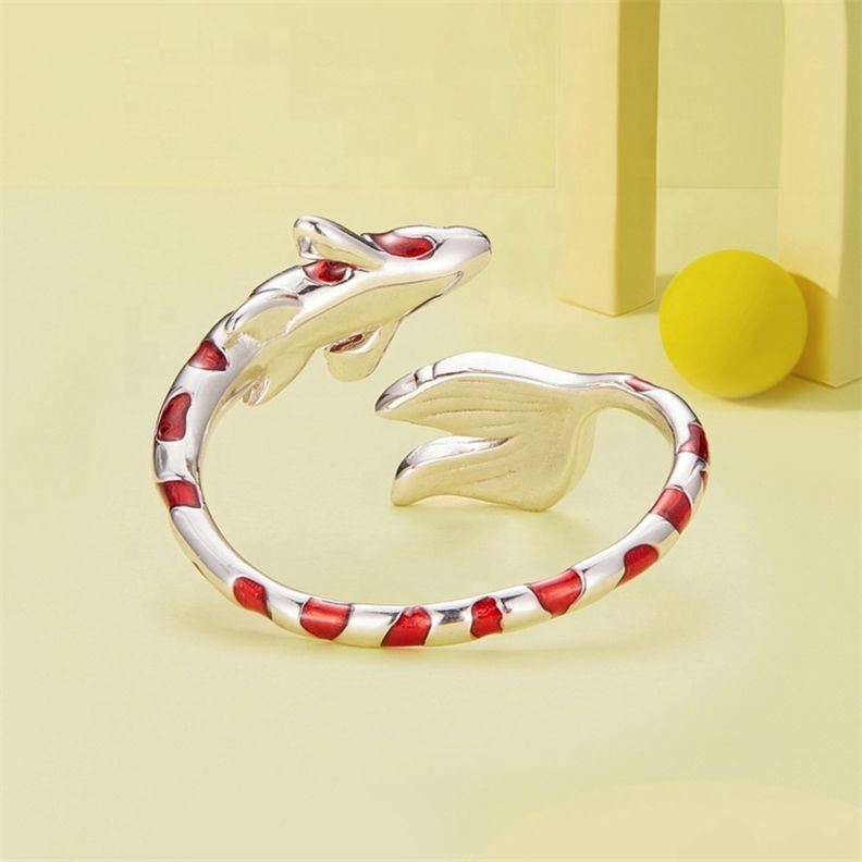 Anillo Ajustable Plata 925 Pez Koi-1