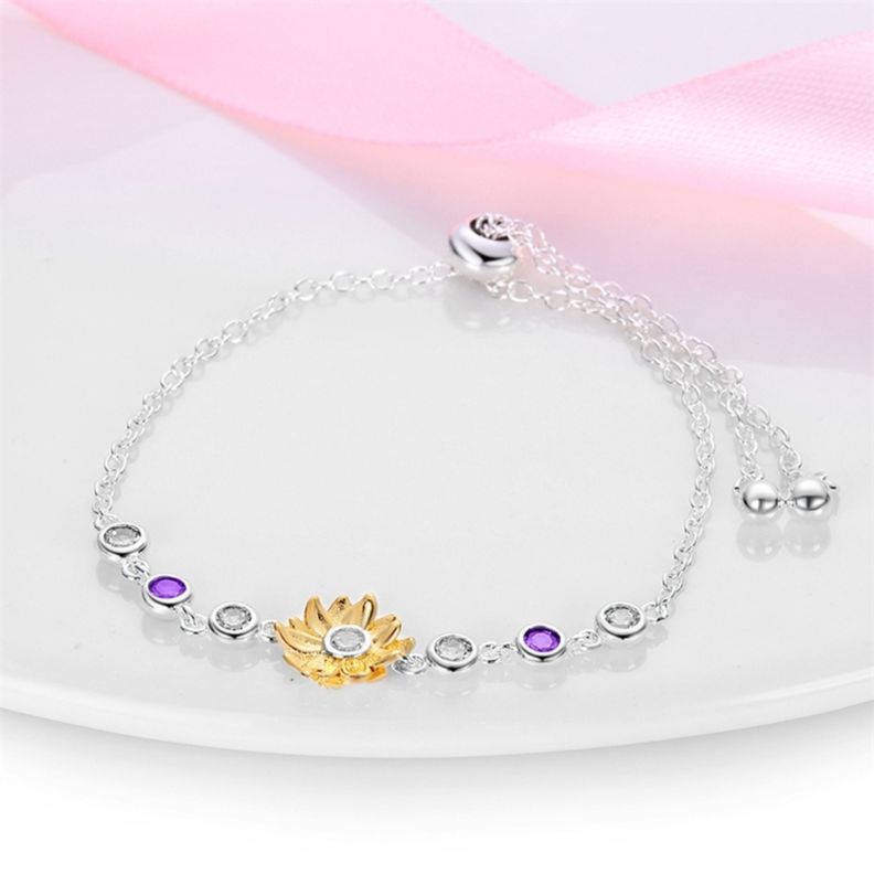 Pulsera Girasol Amatista Plata 925-1