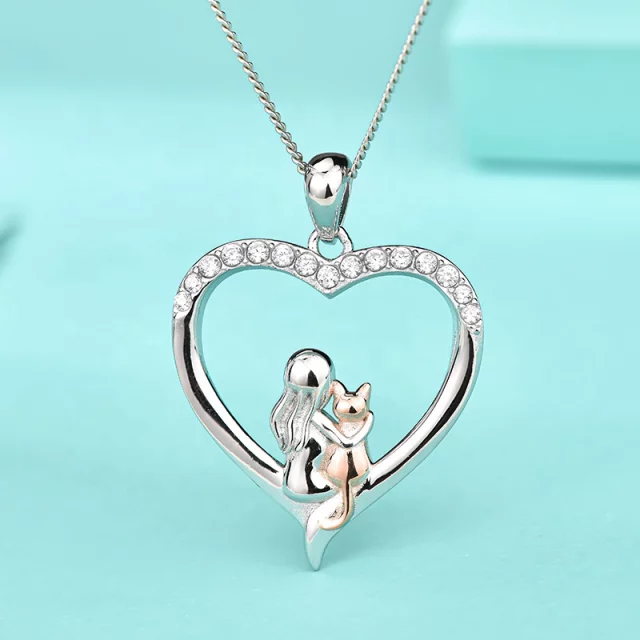 Collar Mujer Gato Plata 925-1