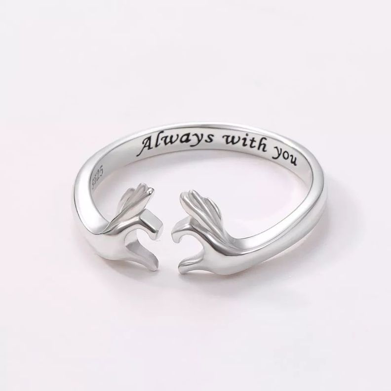 Anillo Ajustable Corazón Plata 925-1