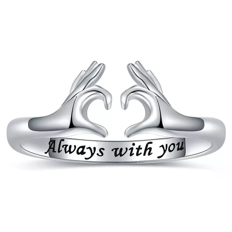 Anillo Ajustable Corazón Plata 925-0