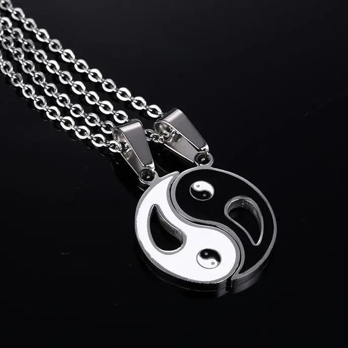 Collar Yin Yang Parejas Plata 925-3