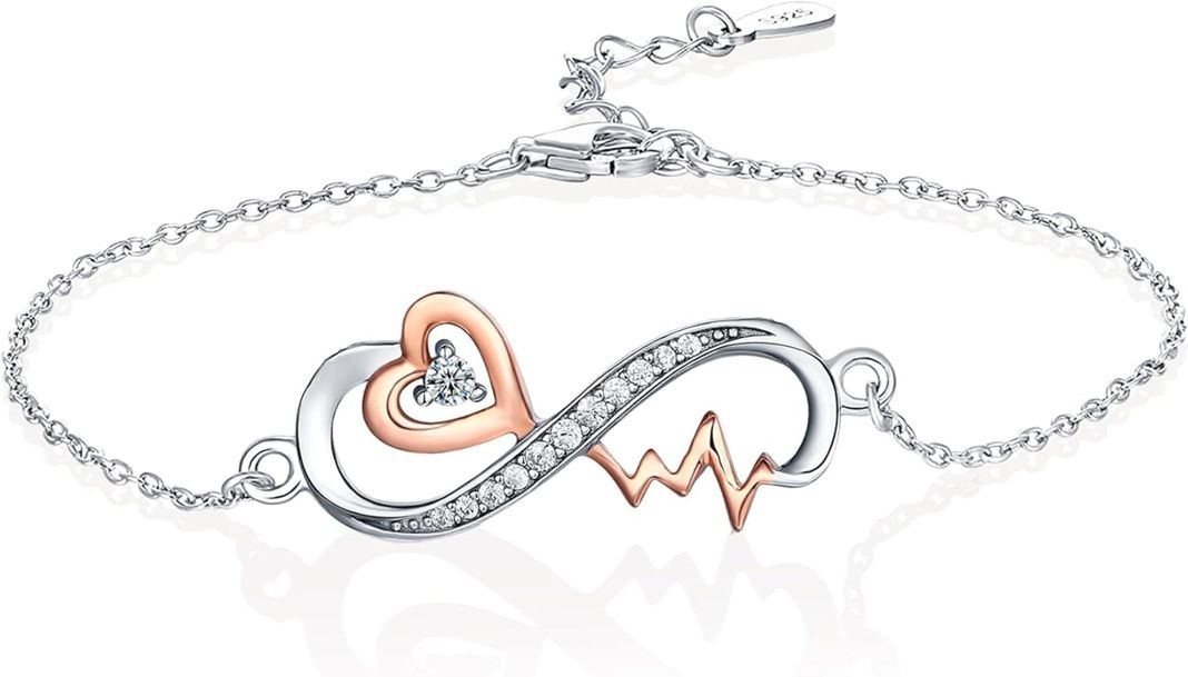 Pulsera Infinito Plata 925 Baño Oro Rosa-0