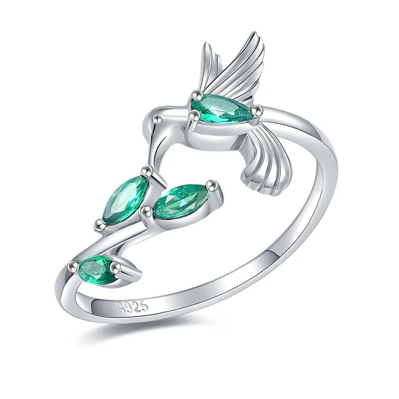 Anillo Colibrí Ajustable Plata 925-0