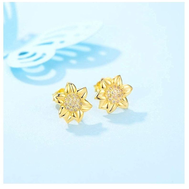 Aros Girasol Plata 925-2
