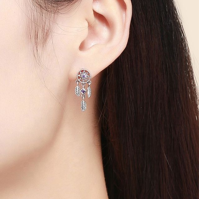 Aros Atrapasueños Plata 925 Amatista-3