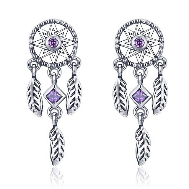 Aros Atrapasueños Plata 925 Amatista-0