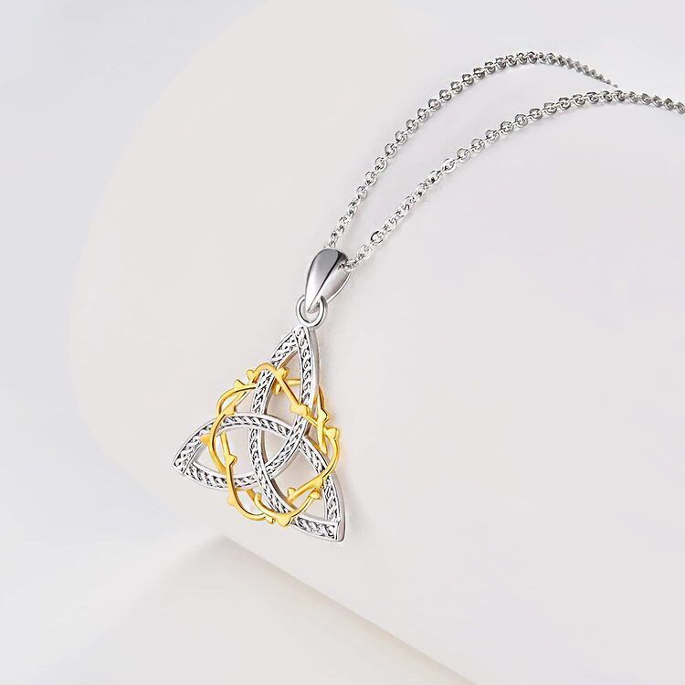 Collar Nudo Celta Plata 925 Baño Oro-1