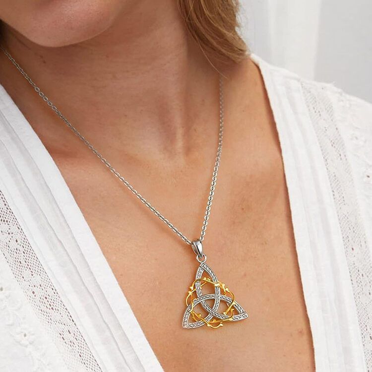 Collar Nudo Celta Plata 925 Baño Oro-3