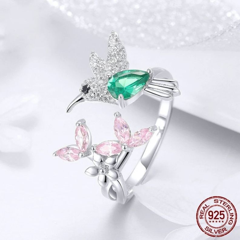 Anillo Colibri Ajustable Plata 925-1