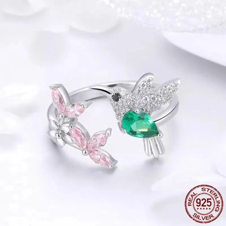 Anillo Colibri Ajustable Plata 925-2