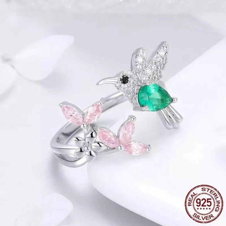 Anillo Colibri Ajustable Plata 925-3
