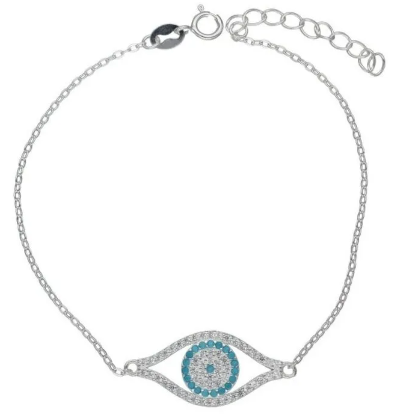 Pulsera Ojo Turco Protección Plata 925-0