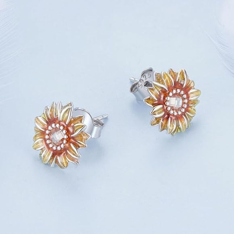 Aros Girasol Moda Plata 925-2