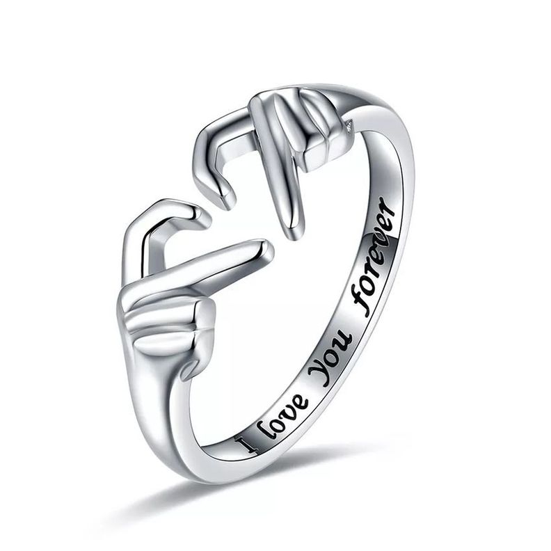 Anillo Corazón Ajustable Plata S925-0