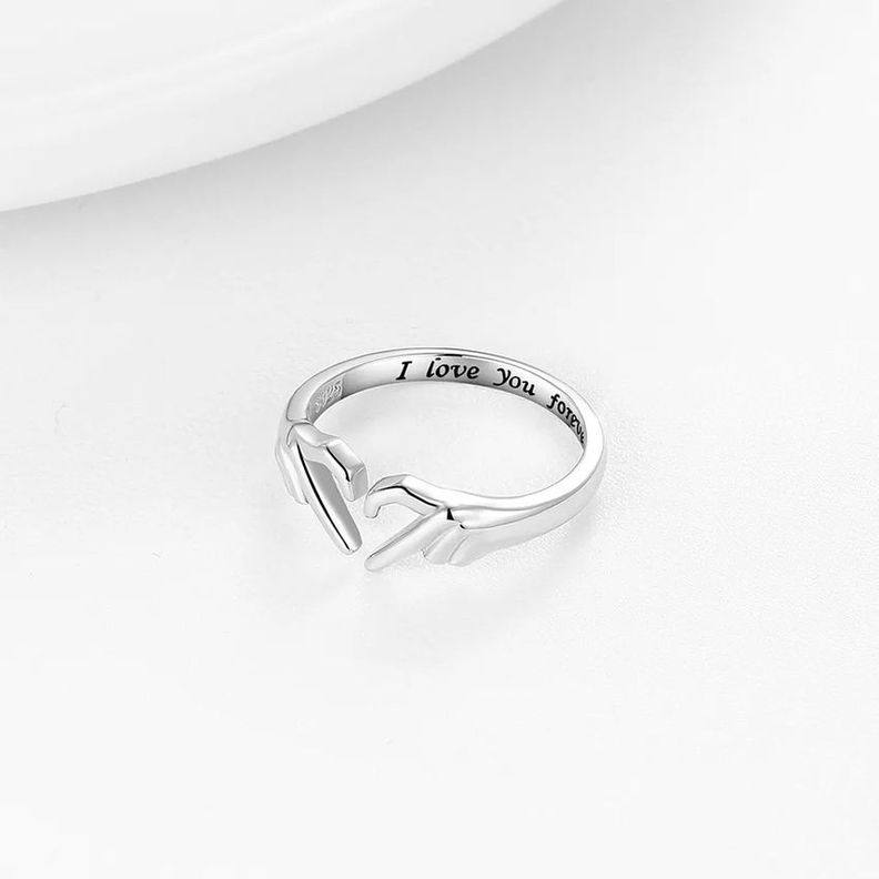 Anillo Corazón Ajustable Plata S925-1