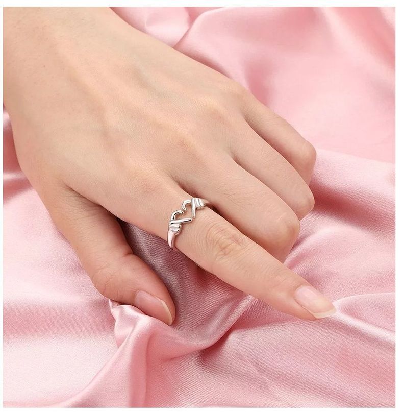 Anillo Corazón Ajustable Plata S925-2