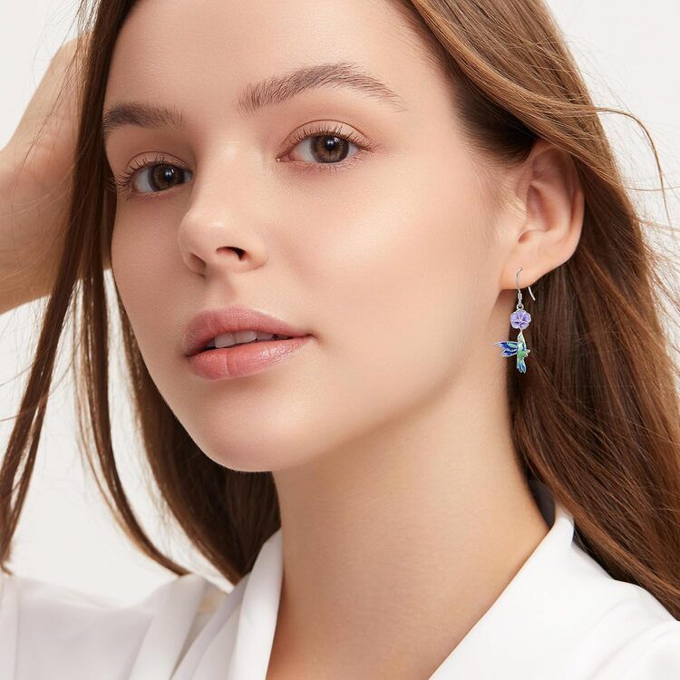 Aros Colibrí Multicolor Plata 925-3