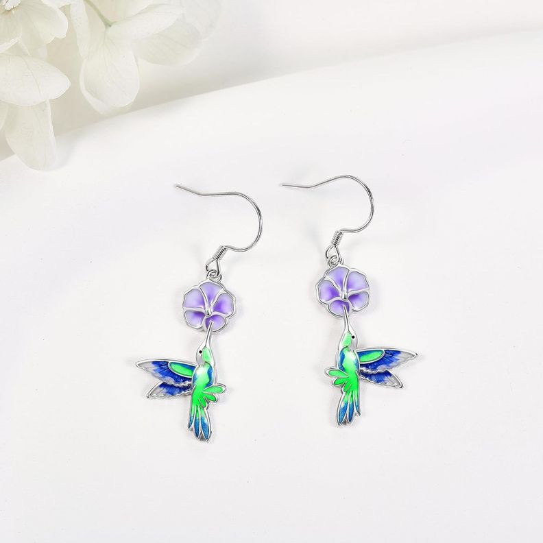 Aros Colibrí Multicolor Plata 925-1