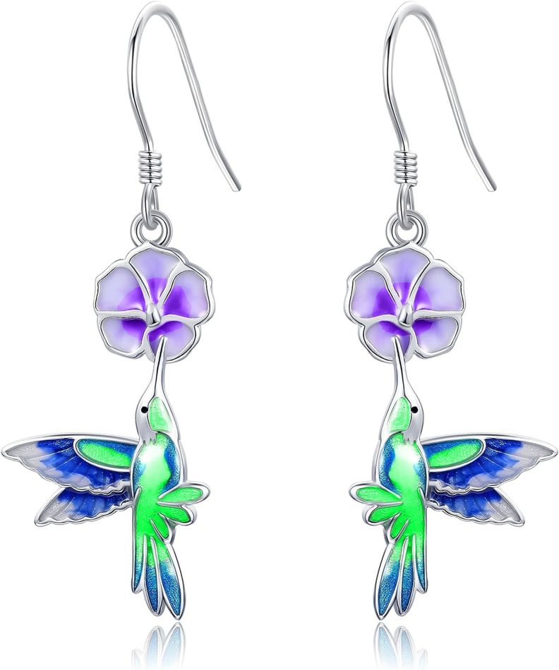 Aros Colibrí Multicolor Plata 925-0