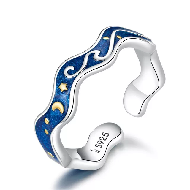 Anillo Van Gogh ZigZag Ajustable plata 925-0