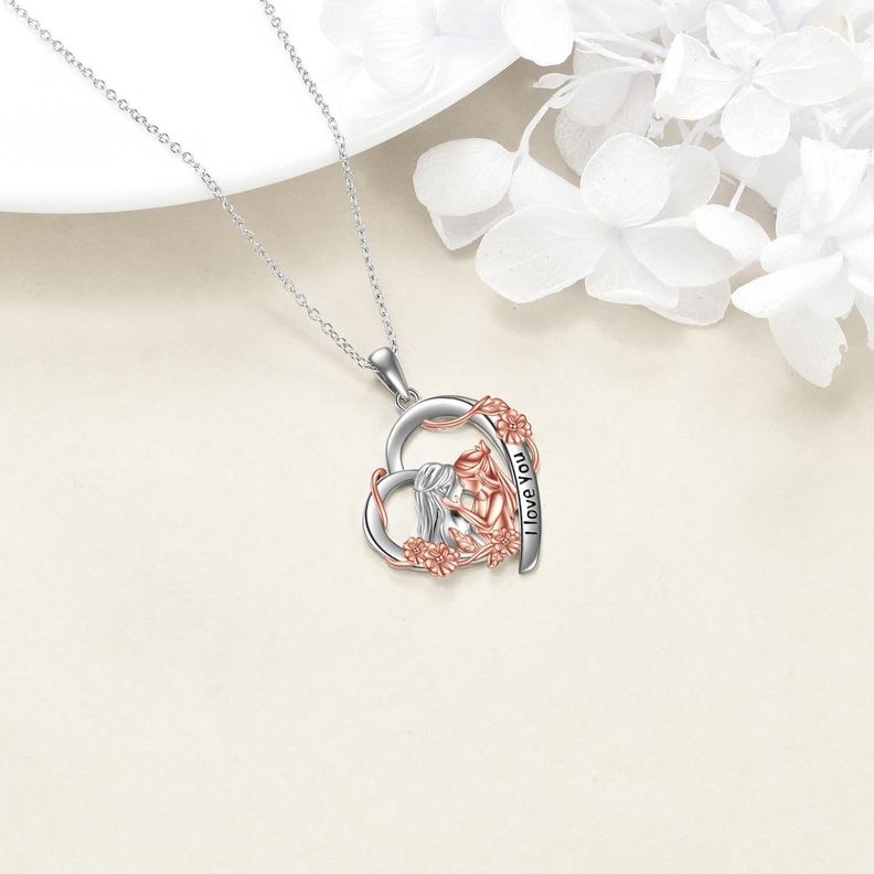 Collar Mamá Hija Corazón Plata 925-2