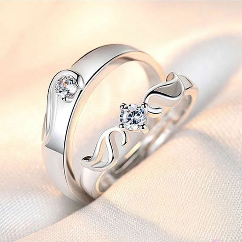 Anillos Pareja Ilusiones Ajustables Plata 925-1