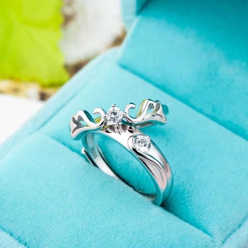 Anillos Pareja Ilusiones Ajustables Plata 925-2