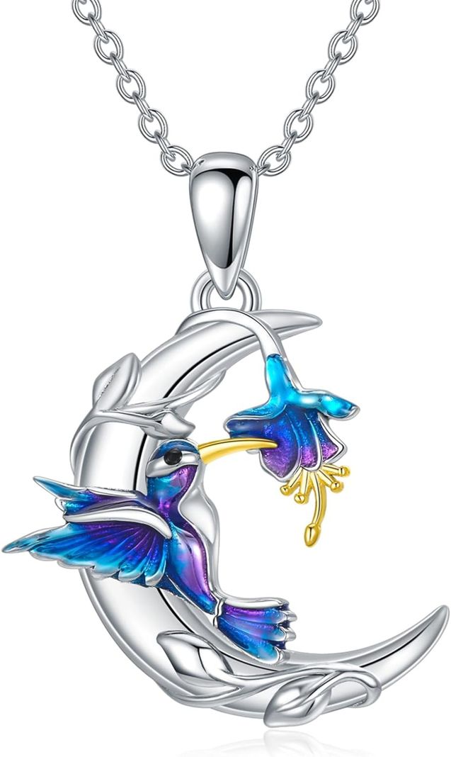 Collar Colibrí Luna Plata 925-0