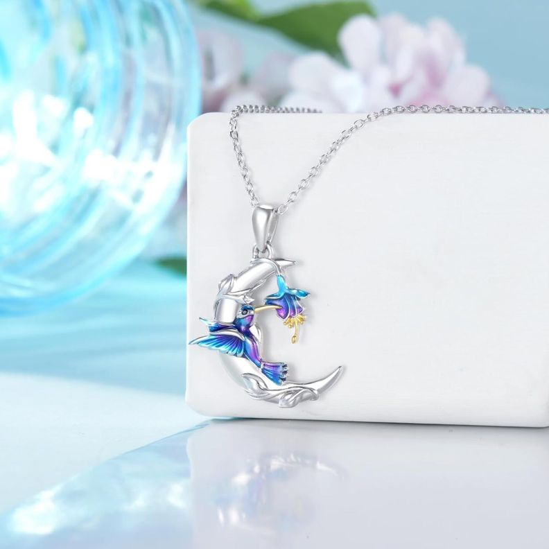 Collar Colibrí Luna Plata 925-1