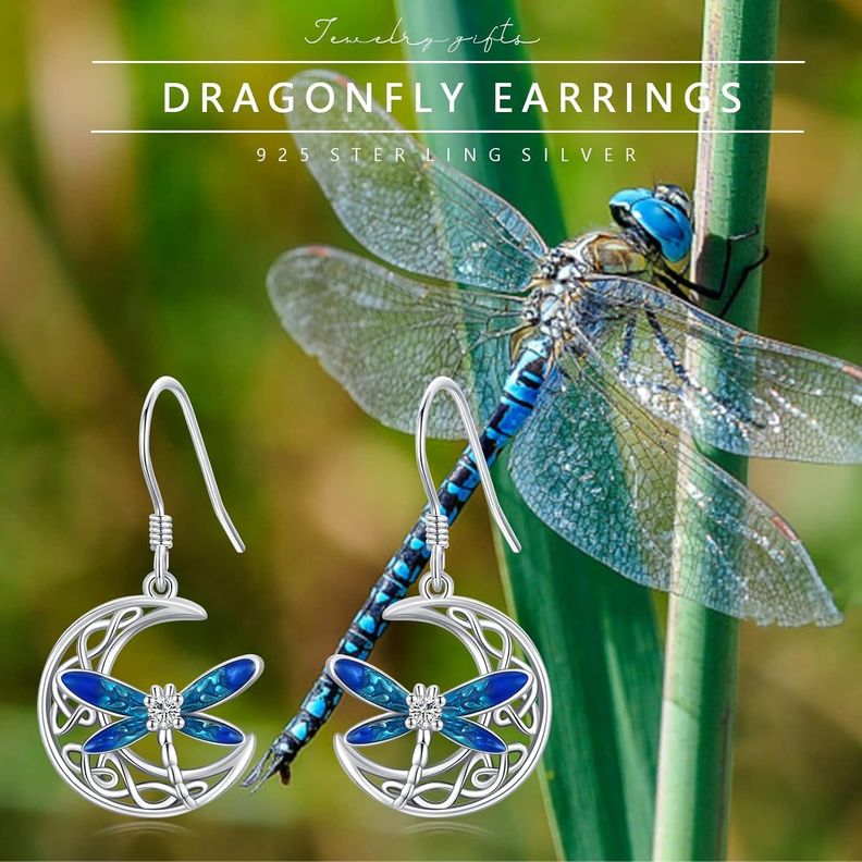 Aros Pendientes Libelula Plata 925-1