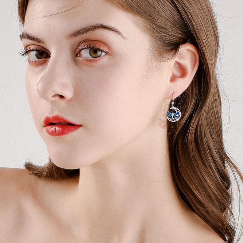 Aros Pendientes Libelula Plata 925-3