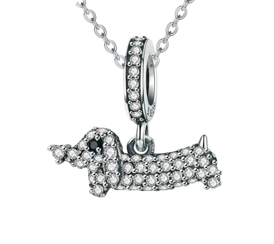 Collar Perro Salchicha teckel Dachshund Plata 925-0