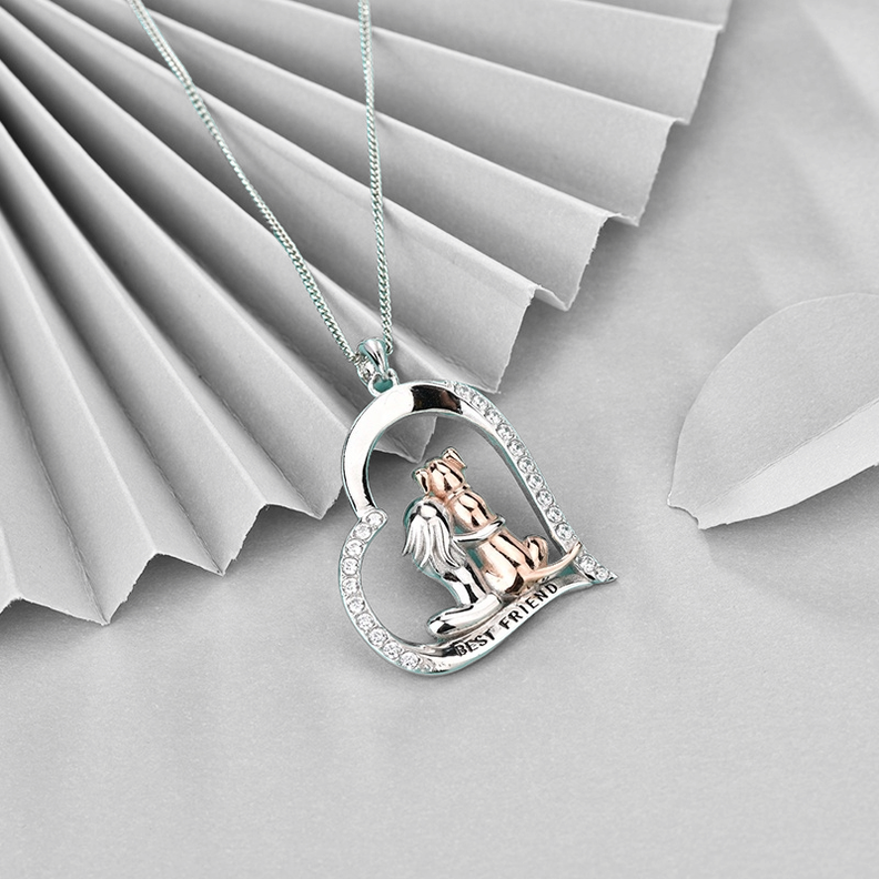 Collar Plata 925 Perro Mujer Amigos-2