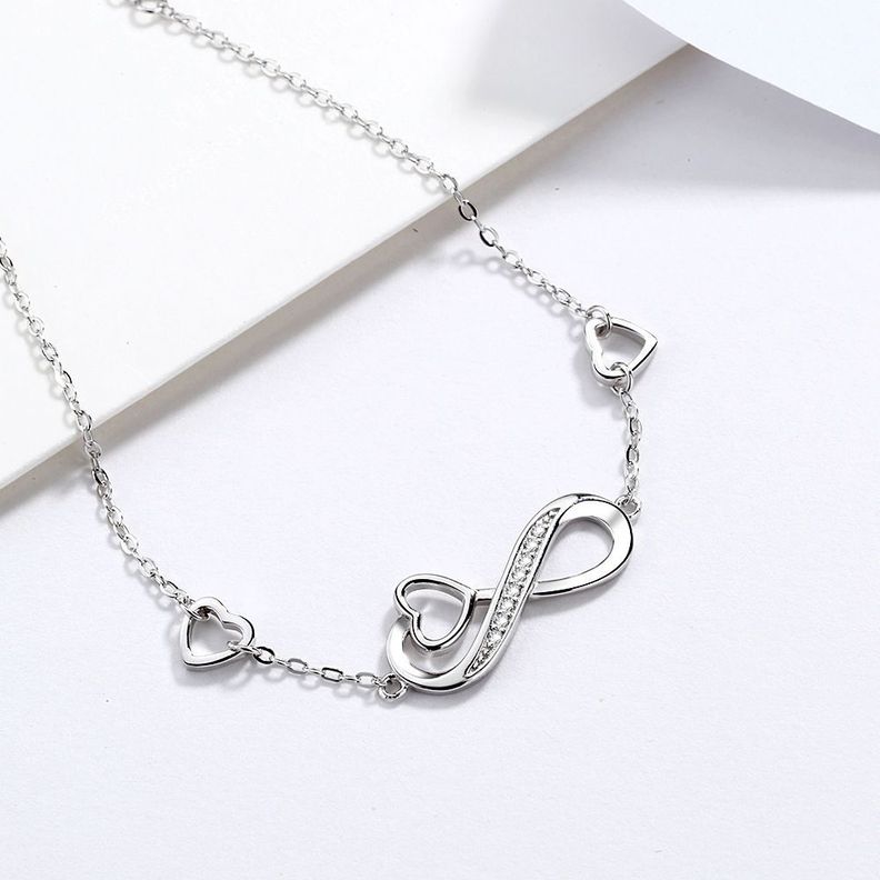 Pulsera Infinito Corazón moda  Plata 925-4