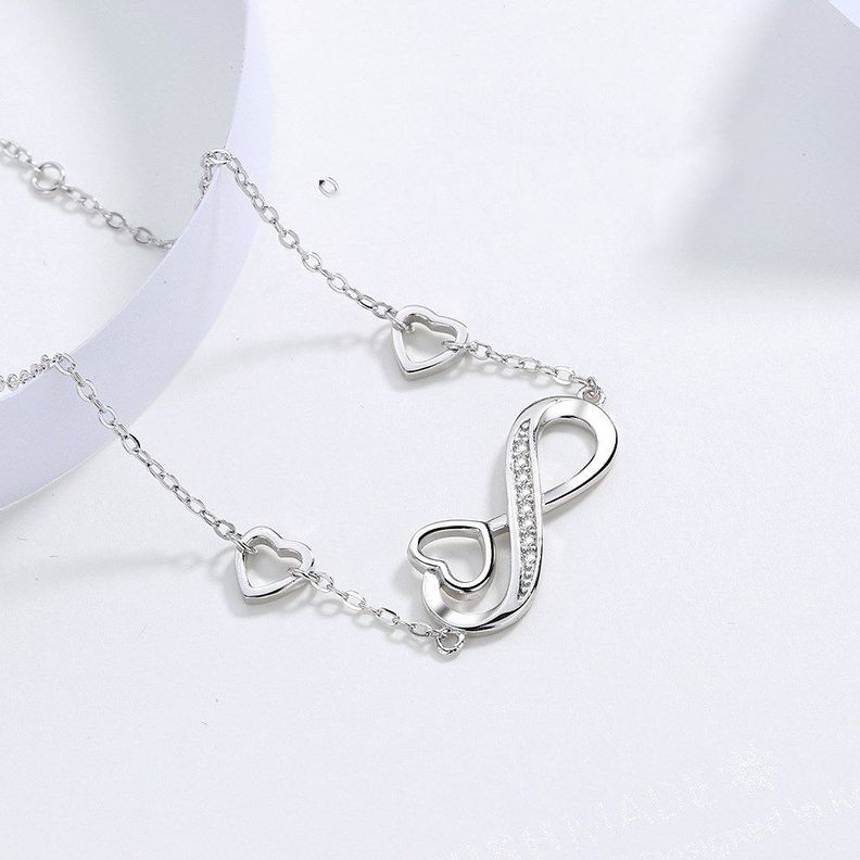 Pulsera Infinito Corazón moda  Plata 925-1