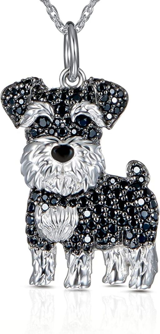 Collar Plata 925 Perro Schnauzer Mascota-0