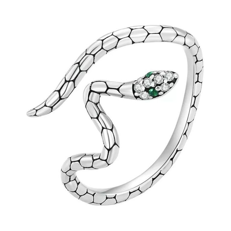 Anillo Serpiente Ajustable Plata s925 Juvenil-0