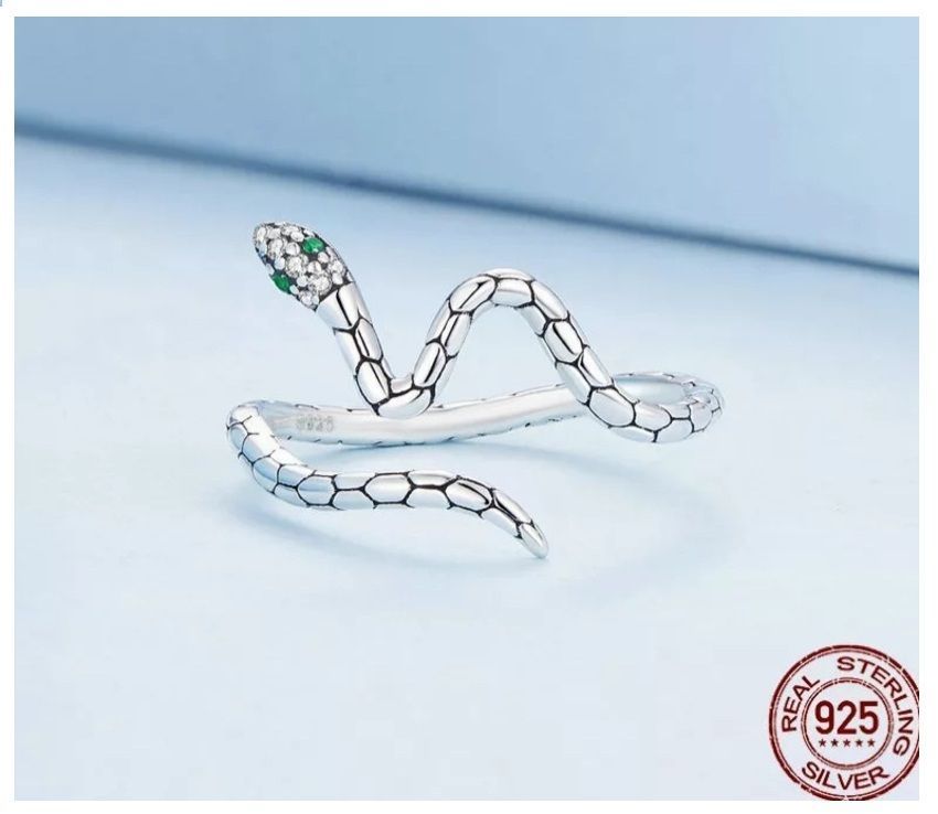 Anillo Serpiente Ajustable Plata s925 Juvenil-1