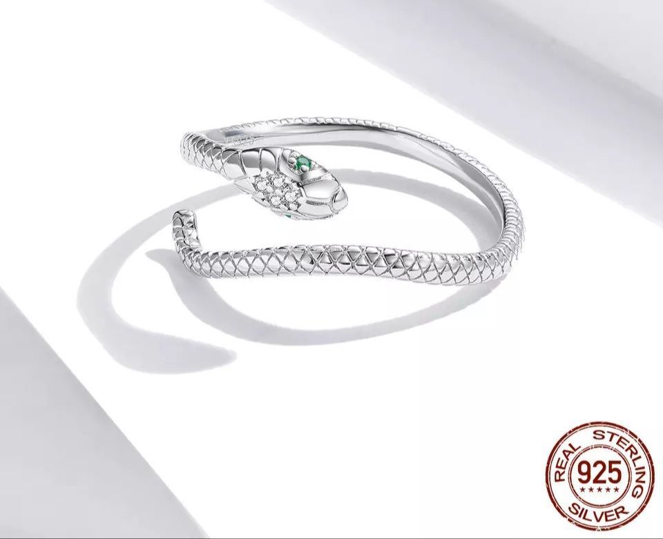 Anillo Plata 925 Ajustable Serpiente-1