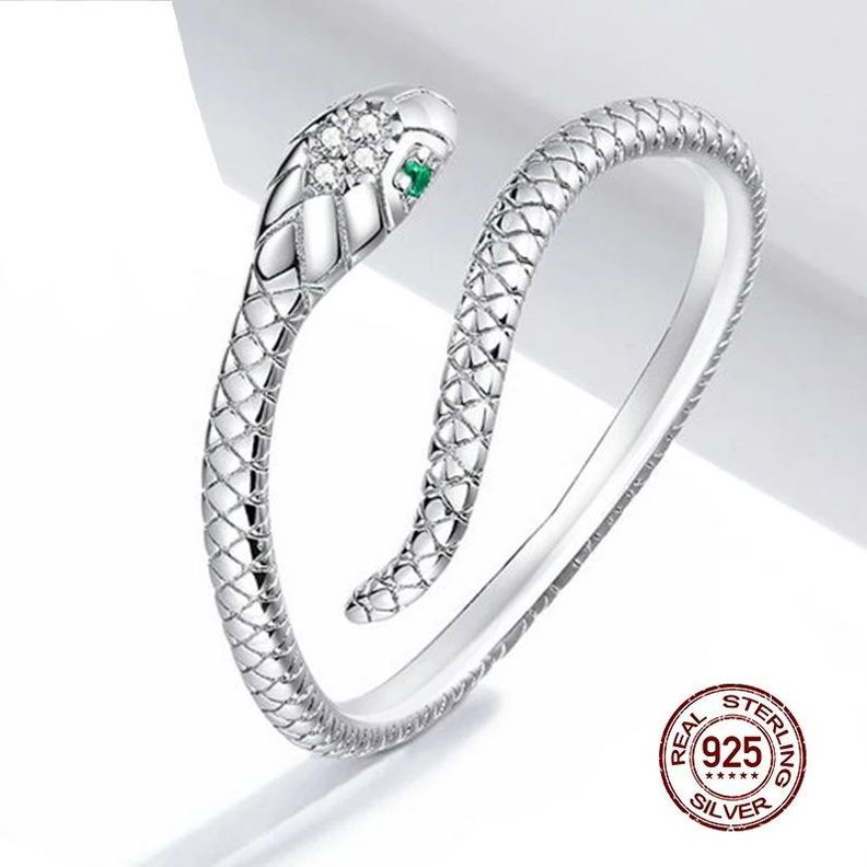 Anillo Plata 925 Ajustable Serpiente-3