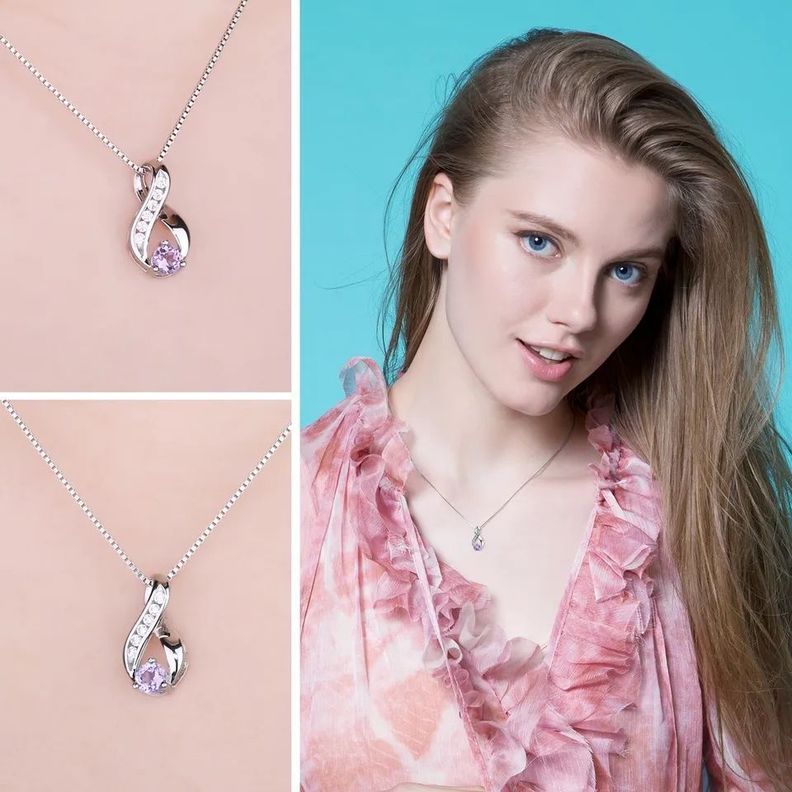 Collar Amatista Elegante Plata 925-2